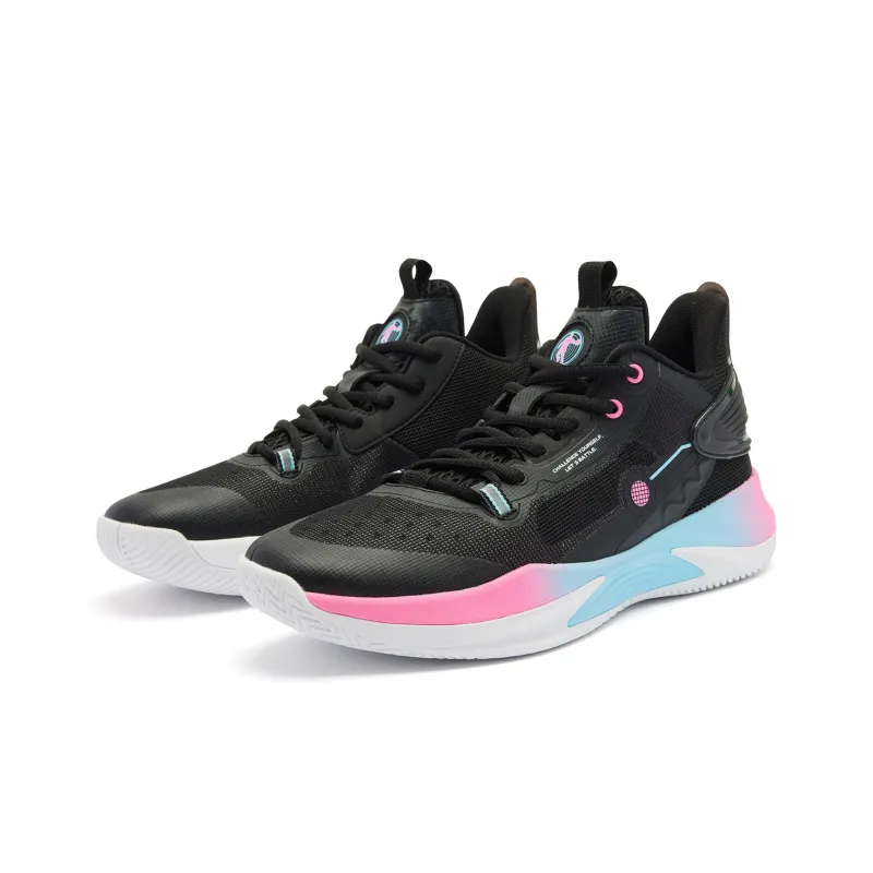 QIAODAN Poisonous Fangs TEAM Anti Slip Wear Resistant Low Top Basketball Shoes Men's Black-2
