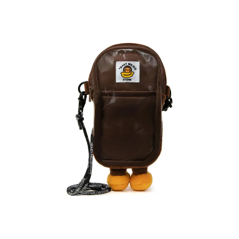 A BATHING APE Plush Cell Phone Pouch Crossbody Bag Shoulder Bag Unisex Brown-2