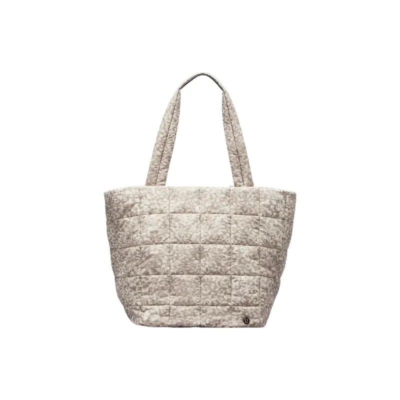 Lululemon Nylon Tote Bag Shopping Bag Shoulder Bag Handbag Women's Leopard White Opal Carbon Powder-0