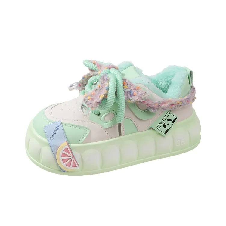 MXGM Puffy Shoes Thermal Low Top Skateboard Shoes Women's-4