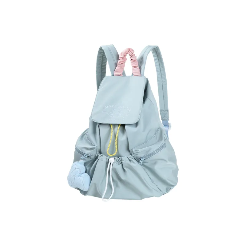Miffy Trench Coat Fabric Backpack Large Size Women's Ecru/Blue-1