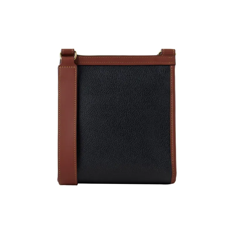 Mulberry Leather Shoulder Bag Crossbody Bag Small Size Men's Black/Cognac Brown-2