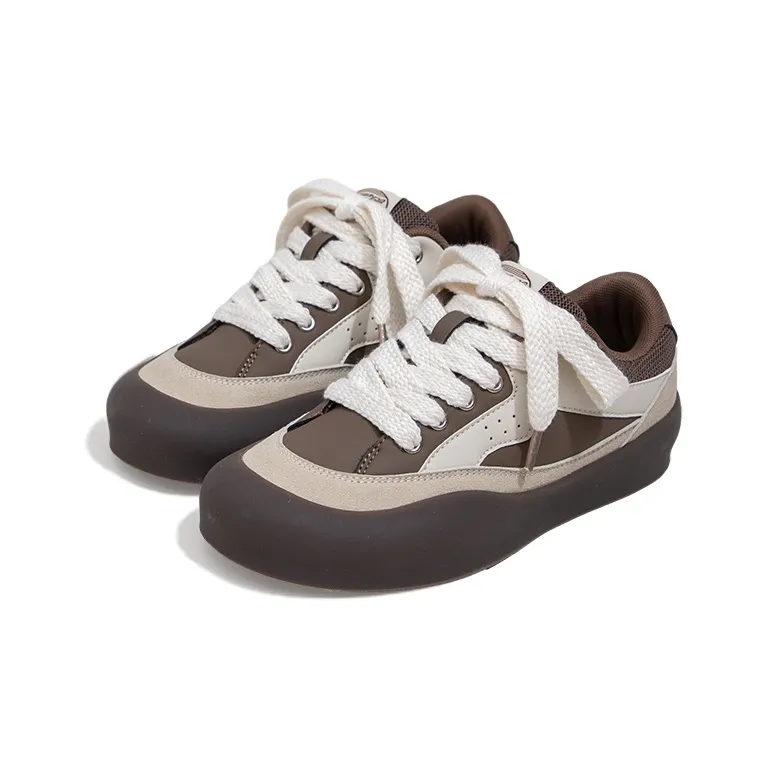Feiyue Low Top Skateboard Shoes Women's Dark Brown-4