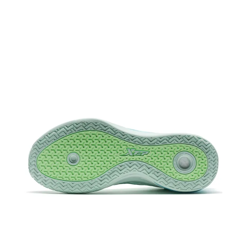 XTEP Light Attack 2nd Generation V3 Slip Resistant Low Top Basketball Shoes Men's Green Blue-5