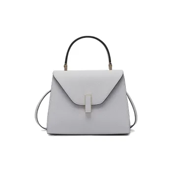 Valextra Iside Millepunte Calfskin Shoulder Bag, Crossbody Bag, Handbag Mini Women's Lime Gray