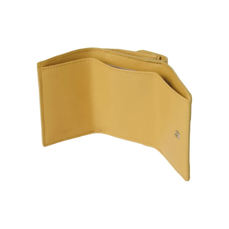 Chloe Bright Calfskin Wallet Mini Women's Honey Gold-3