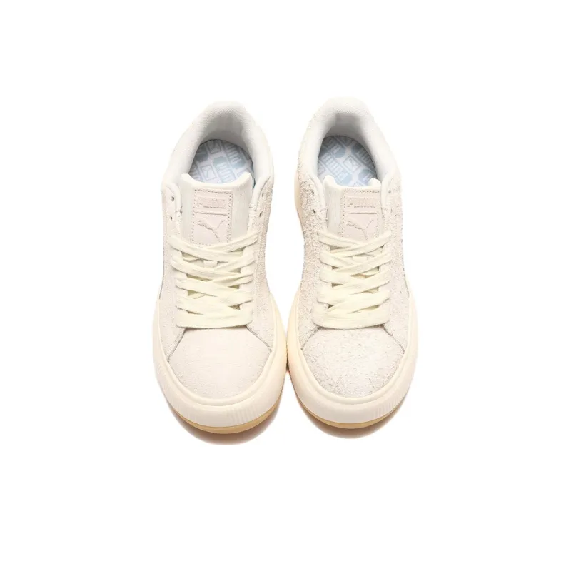 PUMA Suede Mayu Thrifted Durable Breathable Low-Top Skateboard Shoes Women's Beige-3