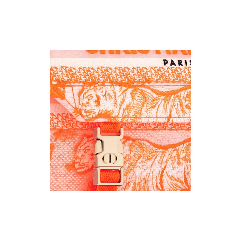 DIOR DiorCamp Canvas Canvas Bag Messenger Bag Shoulder Bag Crossbody Bag Small Size Neon Orange-6