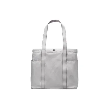 Lululemon Nylon Tote Bag, Shopping Bag, Shoulder Bag, Handbag Regular Unisex Silver Waterdrop