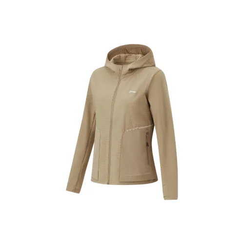 LINING Running Collection Trench Coats Women's Light Chestnut Brown