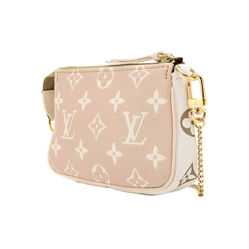 LOUIS VUITTON Mini Pochette Accessoires Khaki Green/Beige/Cream-3