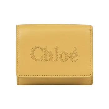 Chloe Bright Calfskin Wallet Mini Women's Honey Gold