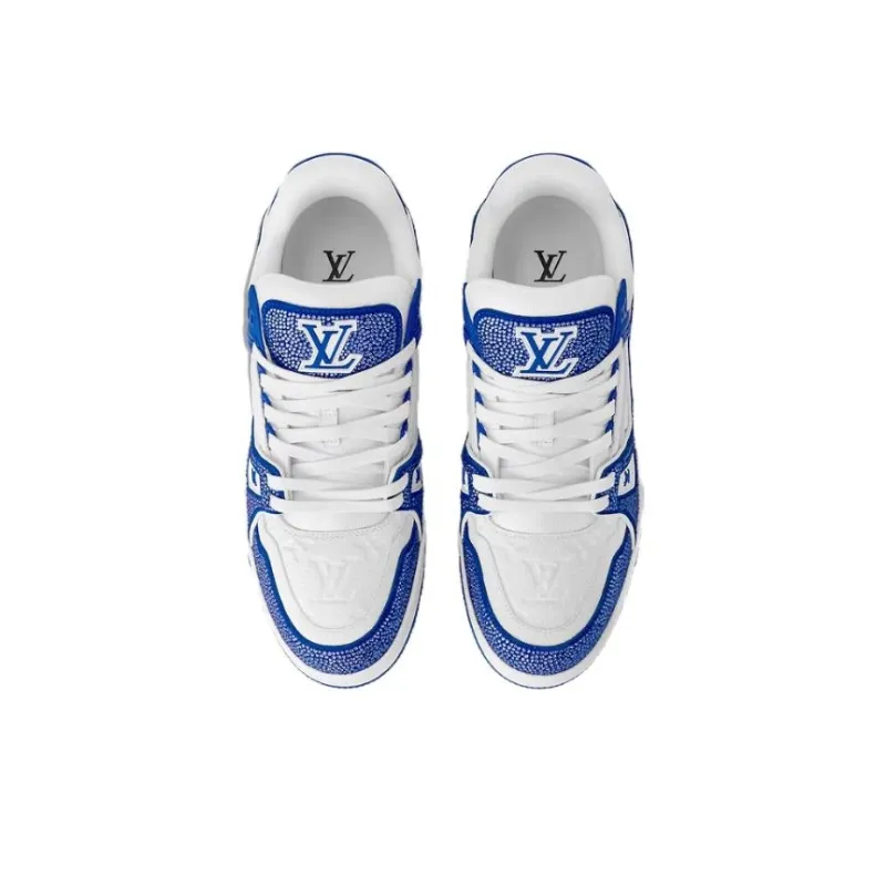 LOUIS VUITTON Trainer Abrasion Resistant Low Top Skateboard Shoes Men's Blue-3