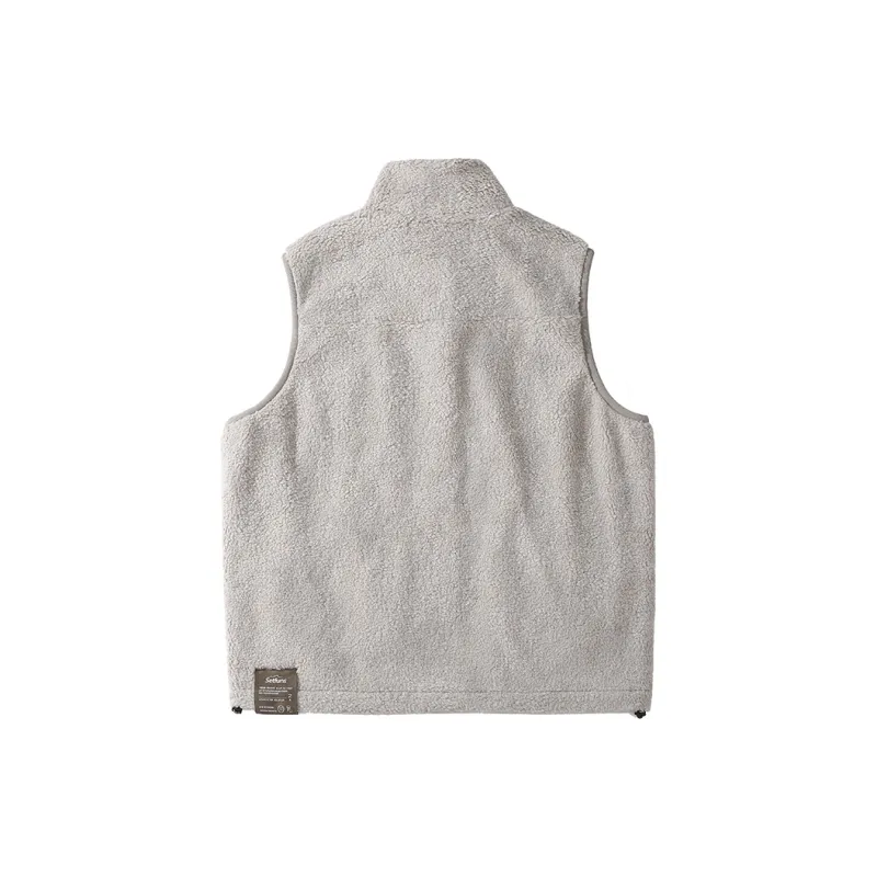 SET FUNS Autumn And Winter Season Outdoor Style Velvet Feeling Vest Brand Logo Men's-3