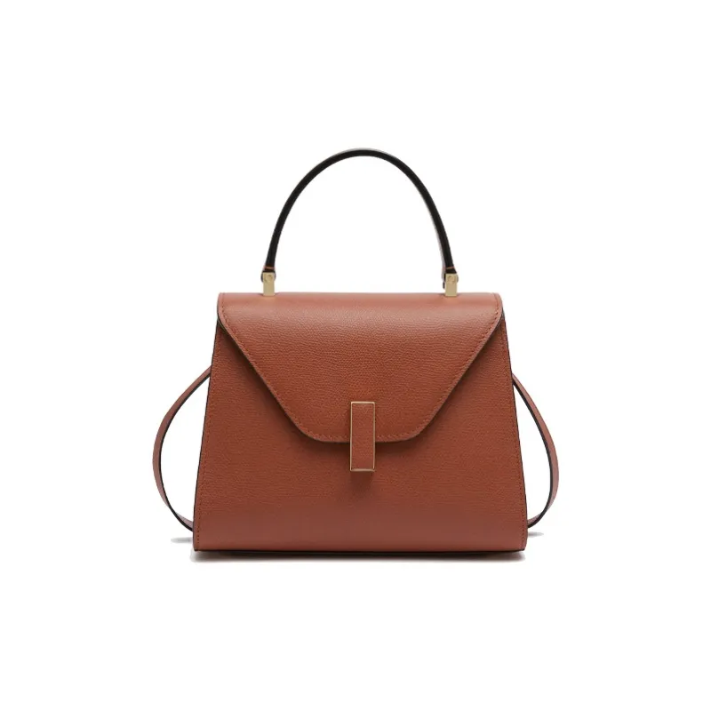 Valextra Iside Millepunte Calfskin Shoulder Bag, Crossbody Bag, Handbag Mini Women's Gold Brown-0