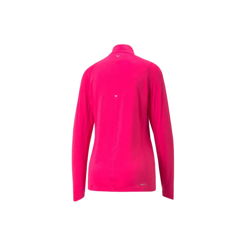PUMA YouV Quarter-Zip Golf Pullover Women's T-Shirt Women's Rose Red-1
