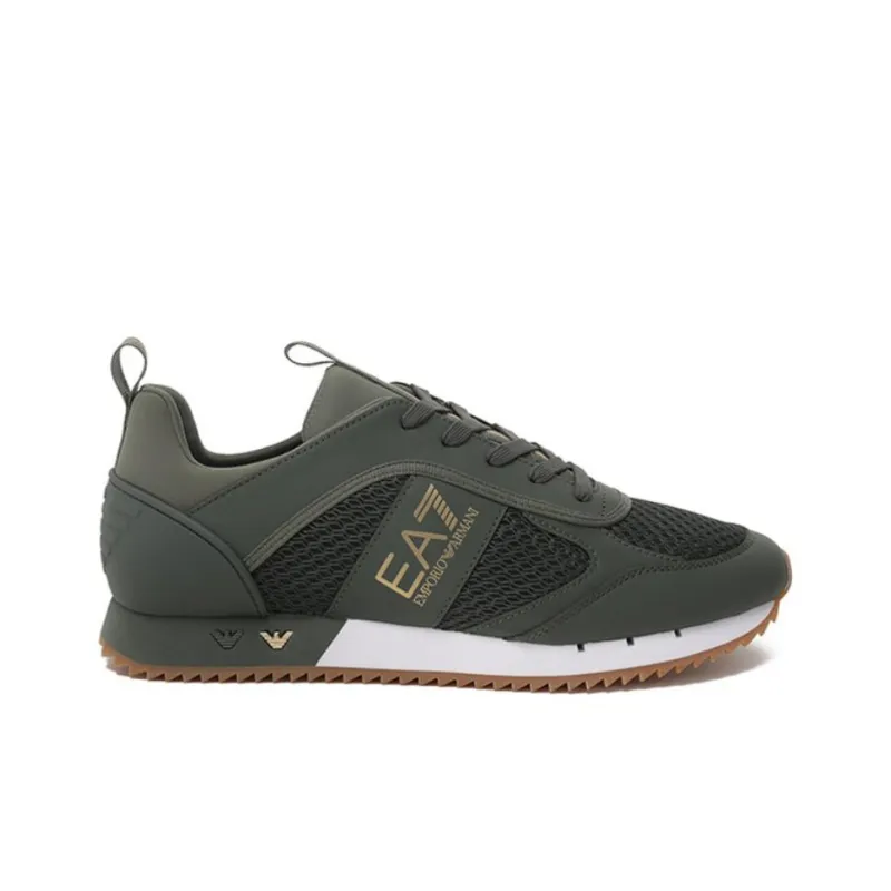 EMPORIO ARMANI EA7 Breathable Low Top Casual Shoes 2.5cm Unisex Green Gold-1