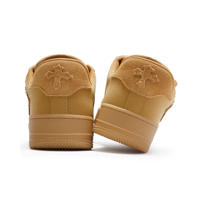 SENGUOGUO Low Top Skateboard Shoes Unisex Caramel-3