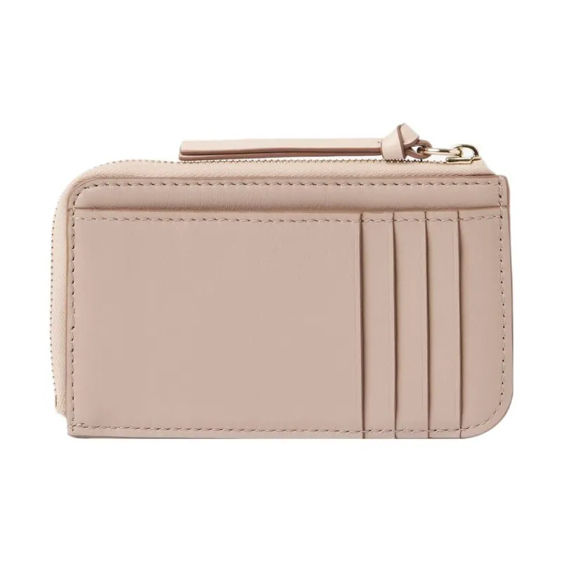 Chloe Grain Calfskin With Glossy Finish Calfskin Wallet Small Size Women's Pink & Gray-2