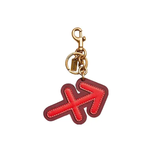 COACH Coated Canvas Key Ring Bag Accessory Unisex Red