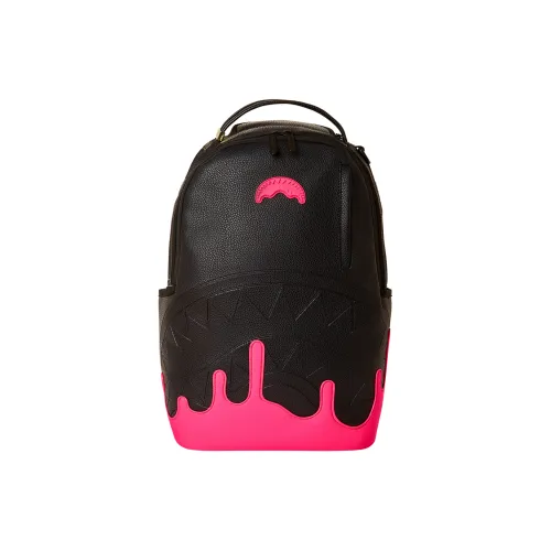 SPRAYGROUND Artificial Leather Backpack Unisex Black & Anti Gravity Pink