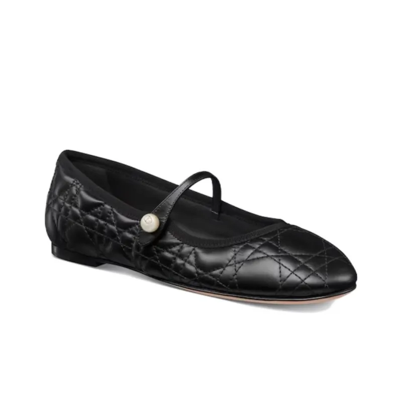 DIOR BALLET FLAT Casual Single Shoes Women's Black-2