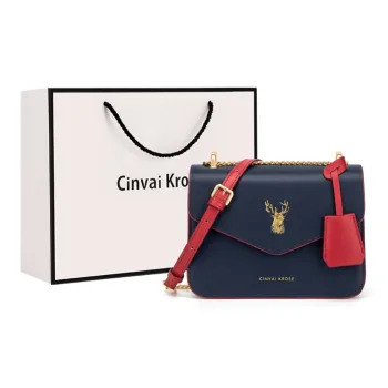 Simvay Clos Cow Leather With Synthetic Leather Shoulder Bag Crossbody Bag Underarm Small Square Bag Small Size Women's