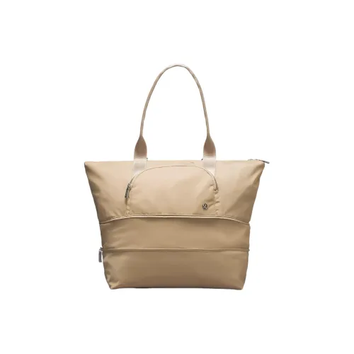 Lululemon Nylon Tote Bag Shopping Bag Shoulder Bag Handbag Women's Khaki