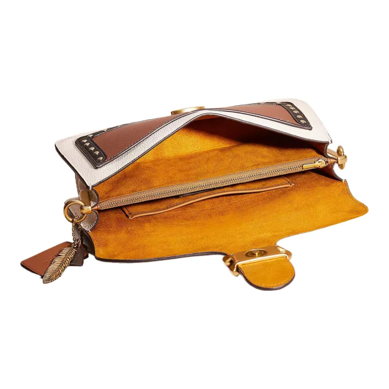 COACH Tabby Polished Pebbled Leather Wine God Bag Handbag Shoulder Bag Women's Brass & Chalk-2