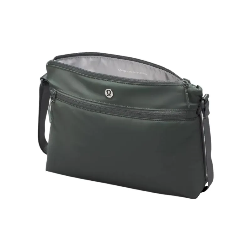 Lululemon Recycled Nylon Baby And Mom Backpack Unisex Dark Color Forest With Silver Water Drops-5