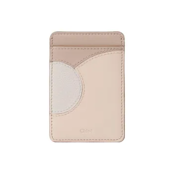 Chloe Grain Calfskin With Glossy Finish Calfskin Card Holder Women's Pink & Gray