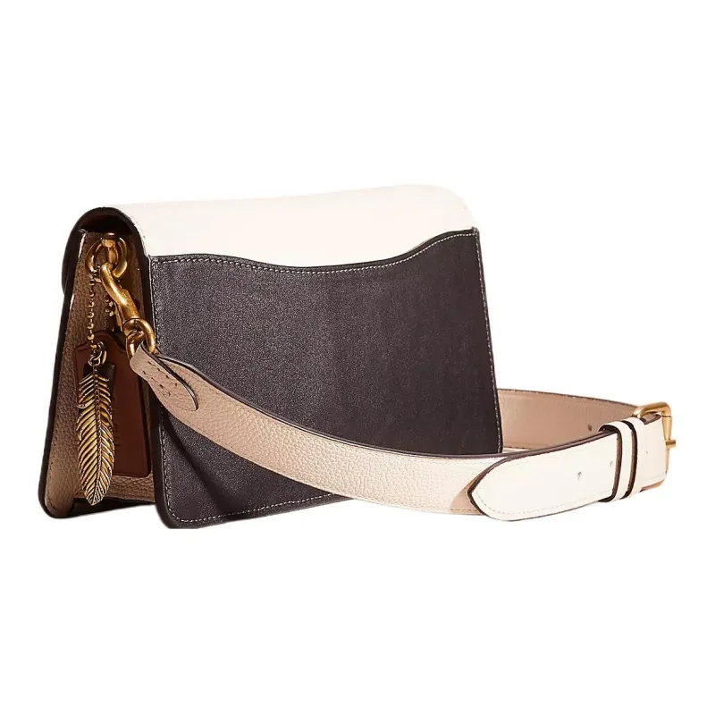 COACH Tabby Polished Pebbled Leather Wine God Bag Handbag Shoulder Bag Women's Brass & Chalk-1