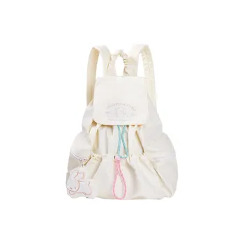 Miffy Trench Coat Fabric Backpack Large Size Women's Ecru/Blue