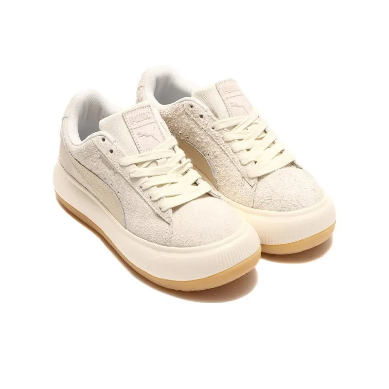PUMA Suede Mayu Thrifted Durable Breathable Low-Top Skateboard Shoes Women's Beige-2