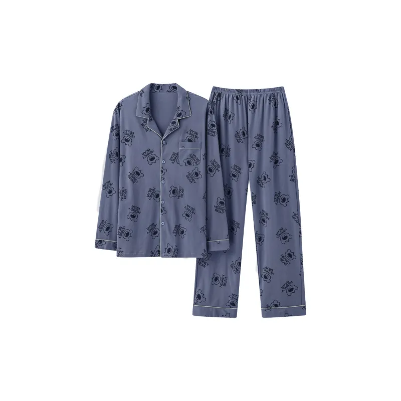 Lanza Pajama Set Men's Black Gray Color-2