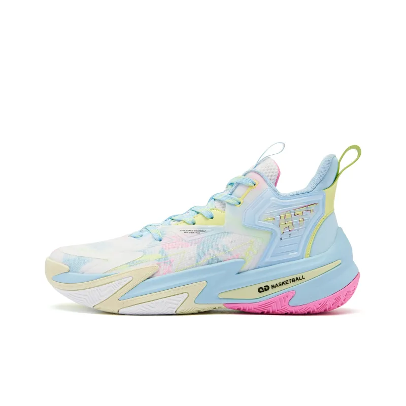 QIAODAN Broken Shadow 5 Basketball Shoes Men Low Top Pink-0