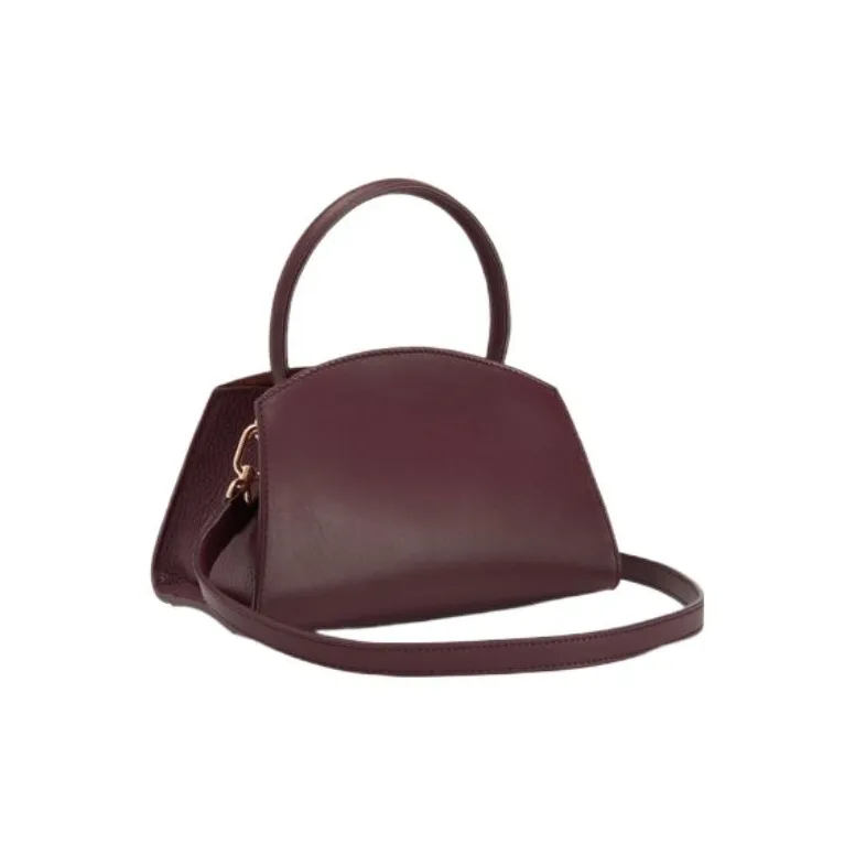 Furla Roman Calfskin Grain Calfskin Tote Bag Shopping Bag Portable Crossbody Bag Shoulder Bag Mini Women's Gemstone Red-2