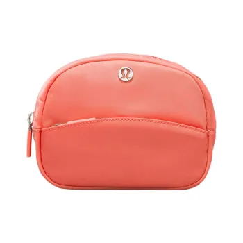 Lululemon Recycled Polyester Spandex Makeup Bags Clutches Mini Women's Creamy Pink