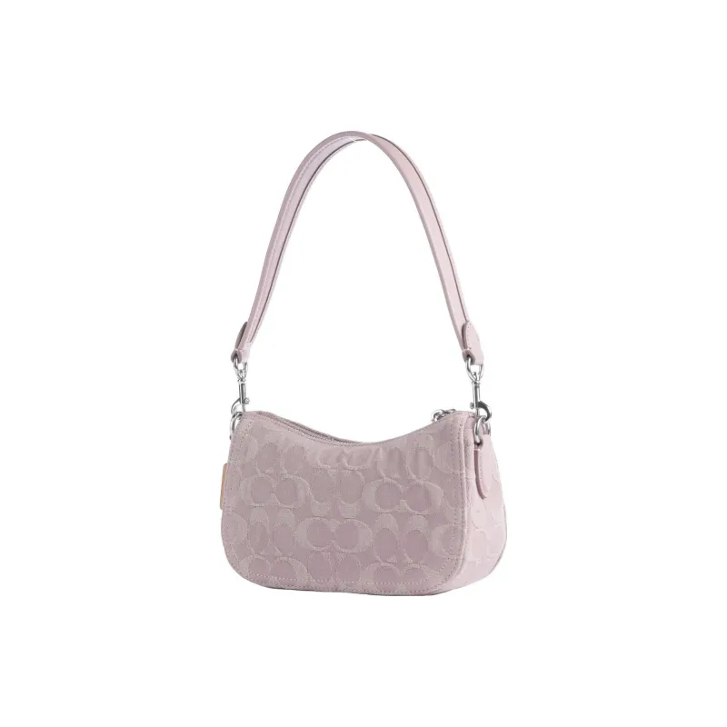 COACH Swinger Canvas With Leather Canvas Bag Crescent Bag Saddle Bag Handbag Shoulder Bag Women's Pink-1