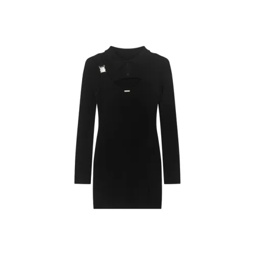 Bosieagender Long-Sleeved Dresses Women's Black