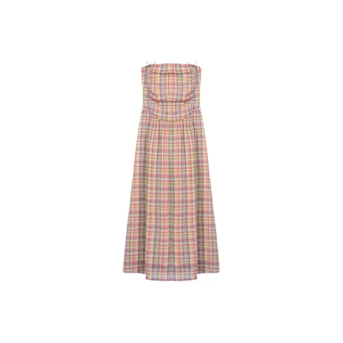 OYANXI Slip Dresses Women's Rainbow Check