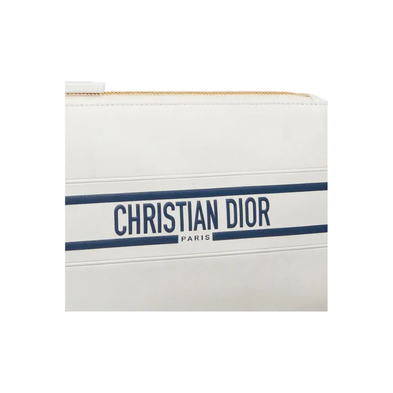 DIOR Cow Leather Clutch Regular Women's White-4
