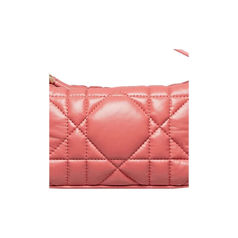 DIOR DiorTravel Cow Leather Clutch Small Size Women's Ash Coral Pink-4