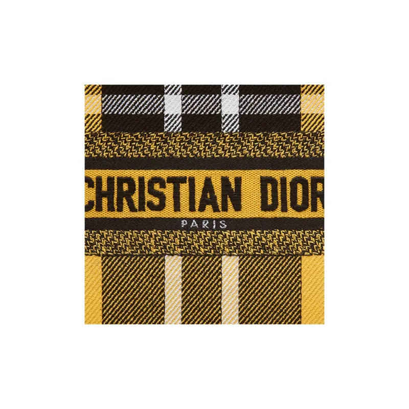 DIOR BookTote Embroidery Tote Bag, Shopping Bag, Shoulder Bag, Handbag Trumpets Women's Black/Yellow-4