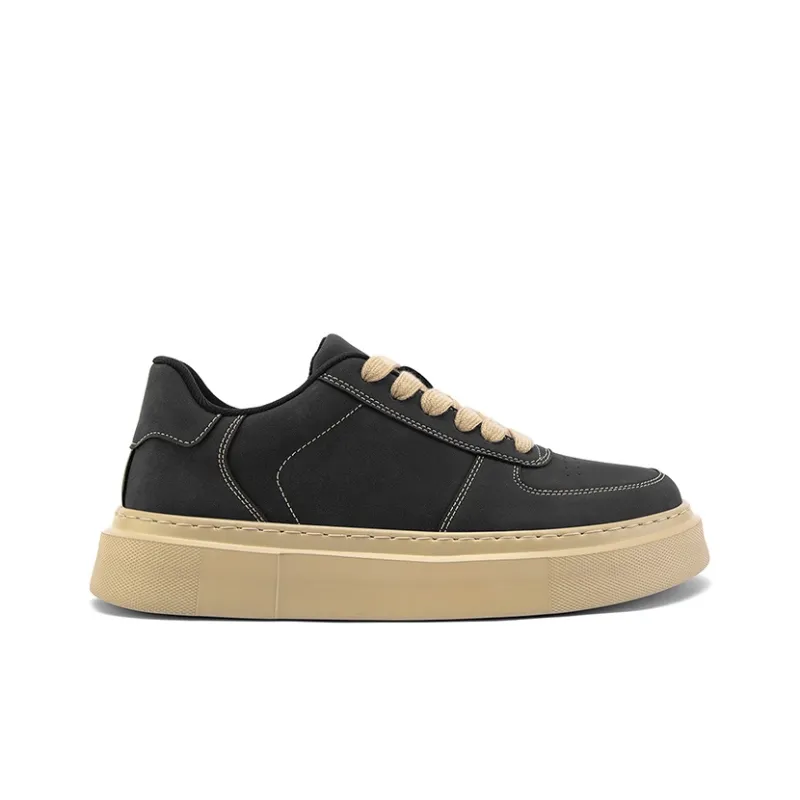 WALK SOUL Anti-Slip Wear-Resistant Breathable Height Increasing Low-Top Skateboard Shoes Men's-3