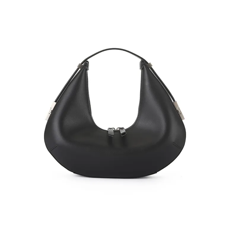OSOI TONI HOBO Cow Leather Crescent Bag, Shoulder Bag, Handbag Women's Black-2