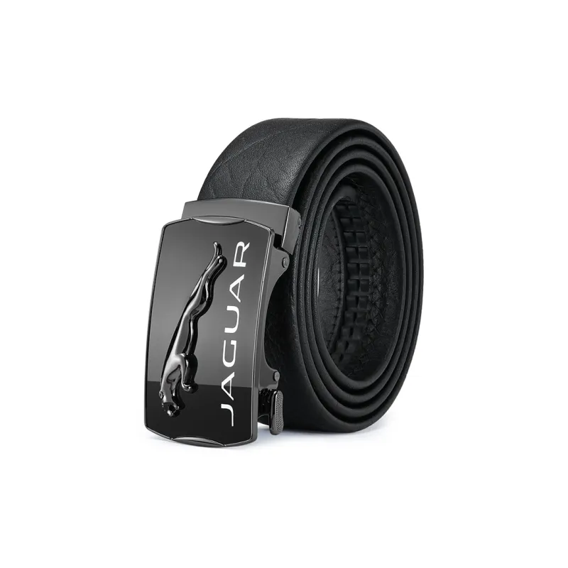 JAGUAR Trendy And Cool Business Automatic Buckle Leather Belts Men's 3.5cm-1