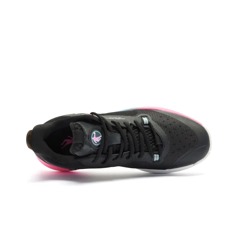 QIAODAN Poisonous Fangs TEAM Anti Slip Wear Resistant Low Top Basketball Shoes Men's Black-3