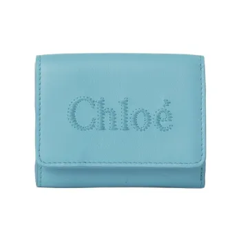 Chloe Bright Calfskin Wallet Mini Women's Water Sea