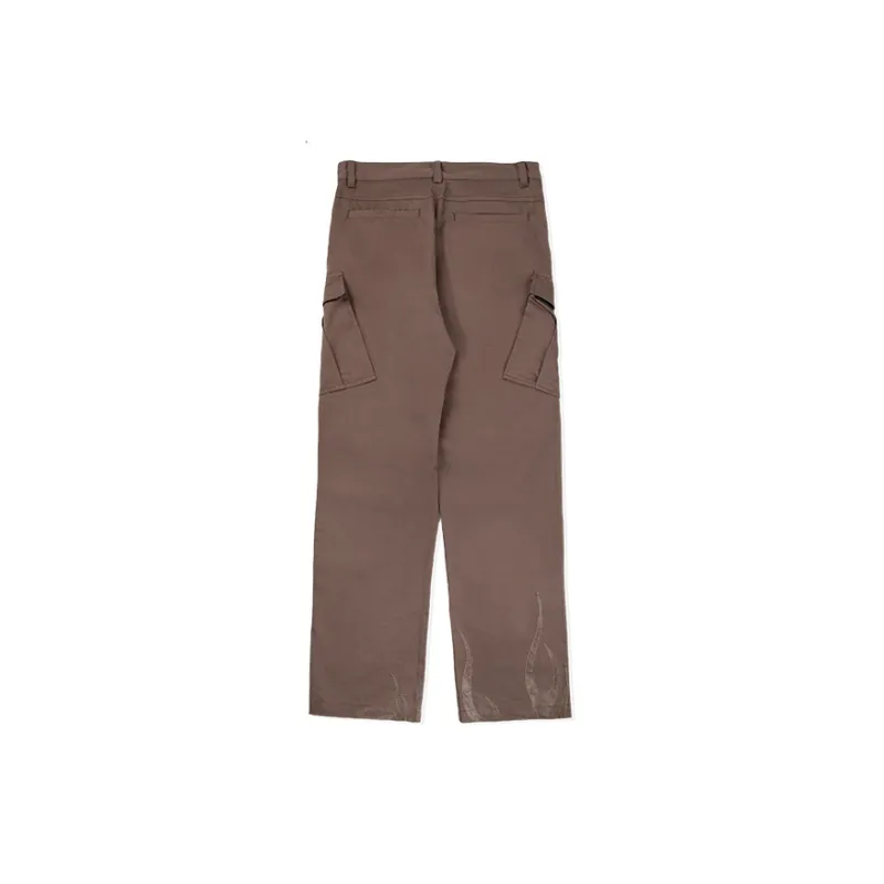 BURNIN Casual Pants Unisex Brown-1